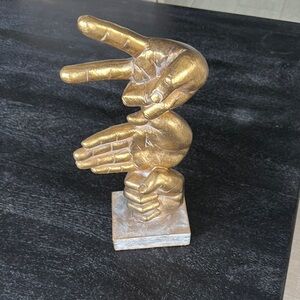 🚨 MOVING SALE! Pier 1 Imports Gold Hand Gesture Sculpture